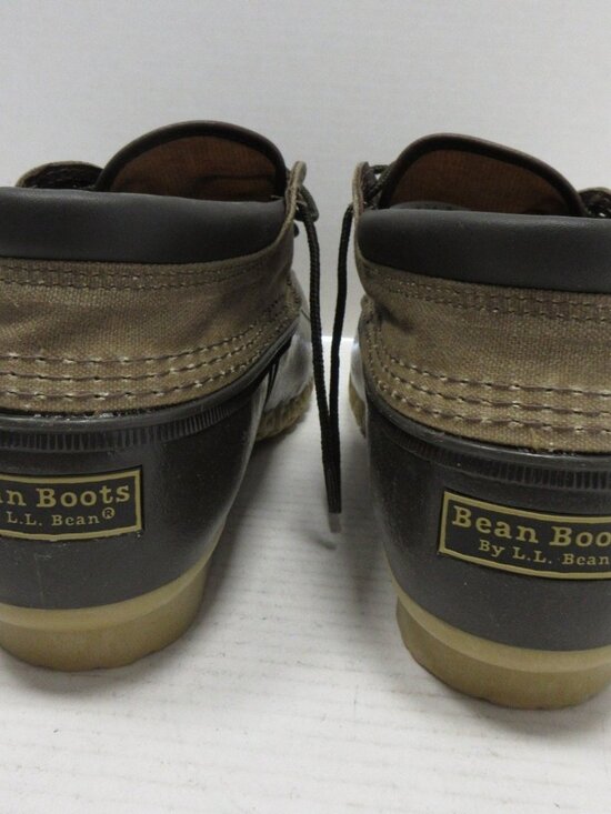 VINTAGE LL Bean Bean Boots 10 M Low Duck Canvas Rubber Gum Sole USA main image 9